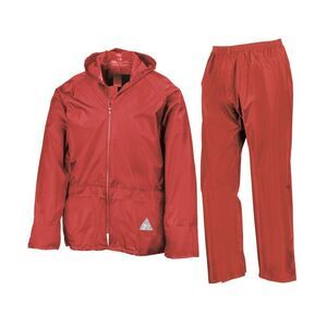 Result Unisex Adult Waterproof Jacket And Trousers Set / Red